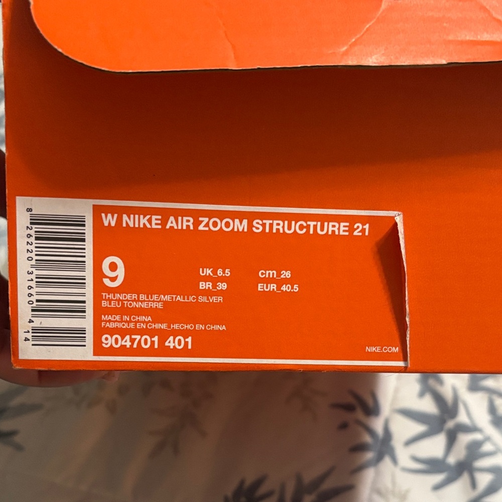 Nike Air Zoom Structure 21 - Thunder Blue and Metallic Silver
